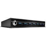 USB 3.0-hub LINDY 7 Port USB 3.0 Metall Hub, 7 portů, 75 mm, černá