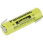 Akumulátor NiCd Panasonic AA s pájecími kontakty, 600 mAh