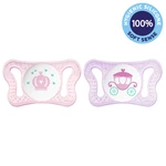 CHICCO Cumlík Physio Micro silikónový dievča - korunka/koč 2 ks, 0-2 m+