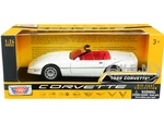 1986 Chevrolet Corvette C4 Convertible White with Red Interior "History of Corvette" Series 1/24 Diecast Model Car by Motormax