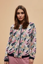 Bomber jacket with floral print - pink