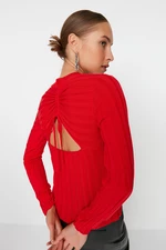 Trendyol Red Back Detailed Knitwear Sweater