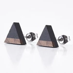 GRAVELLI JEWELLERY Náušnice Triangle Wood