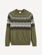 Khaki Men's Patterned Sweater Celio Veryfair