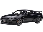 Nissan Skyline GT-R (R34) V-Spec II RHD (Right Hand Drive) Black Pearl 1/18 Model Car by Autoart