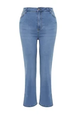 Trendyol Curve Light Blue Slit Detail Straight Fit Denim Jeans