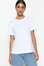 Trendyol White 100% Cotton Premium Basic Crew Neck Knitted T-Shirt