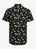 Black Men's Patterned Short Sleeve Shirt Jack & Jones Sunshade