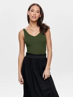 Dark Green Ribbed Tank Top JDY Nanna - Women