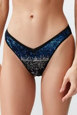 Trendyol Black Sequined Brazilian Bikini Bottom