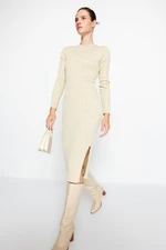 Trendyol Beige Midi Glittery Knitwear Dress