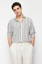 Trendyol Antacid Regular Fit Striped Shirt