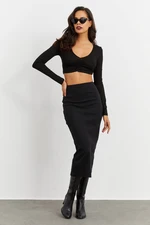 Cool & Sexy Women's Black Pencil Skirt Yi2474