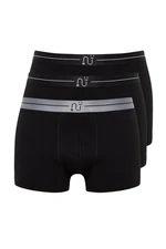 Trendyol Black Patterned Elastic 3 Pack Cotton Boxers