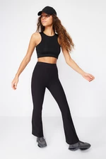 Trendyol Black Brushed Soft Fabric Flare Yoga Knitted Sports Leggings