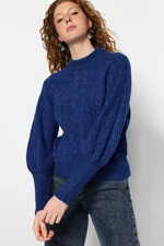 Trendyol Saks Soft Textured Hair Braided Knitwear Sweater