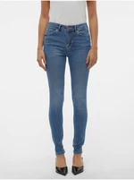 Modré dámské skinny fit džíny Vero Moda Flash - Dámské