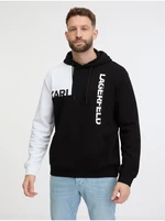 Men's white and black hooded sweatshirt KARL LAGERFELD - Men