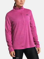 Women's Pink Under Armour Tech Textured 1/2 Zip Sweatshirt