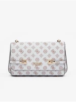 Beige-White Women's Patterned Handbag Guess Loralee - Women