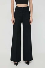 Kalhoty s příměsí vlny Victoria Beckham černá barva, široké, high waist, 1124WTR005115A