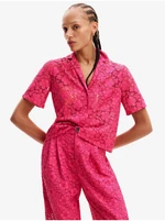 Women's Dark Pink Lace Shirt Desigual Siena