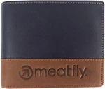 Meatfly Eddie Premium Leather Wallet Navy/Brown Peňaženka