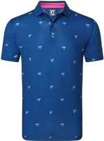 Footjoy Thistle Print Lisle Deep Blue XL Chemise polo