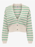 Green-beige women's striped cardigan ONLY Asa - Women's