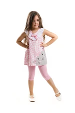 Denokids Pink Polka Dot Cat Tunic Set