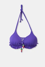 Dagi Purple Coated Triangle Bikini Top