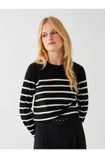 LC Waikiki Women's Crew Neck Striped Long Sleeve Knitwear Sweater