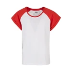 Girls' contrasting raglan t-shirt white/large