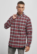 Plaid cotton shirt asphalt/red