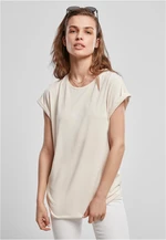 Women's modal t-shirt with extended shoulder whitesand