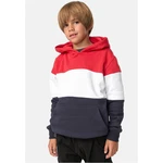 Boys' 3-Tone Hoody fire red/white/navy