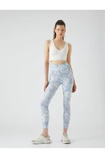 Koton Floral Patterned Sports Leggings, High Waist