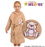 Baby Nellys Dětský župan - Medvídek Teddy Bear - béžový/kávový, vel. 86 (12-18m)