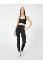 Koton Basic Sports Leggings High Waist with Stitching Detail.