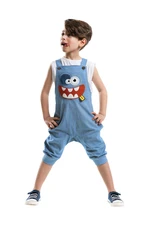 Denokids yes boyfriend appliquéd gabardine blue overalls overalls.