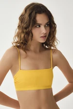 Dagi Yellow Thin Straps Bikini Top