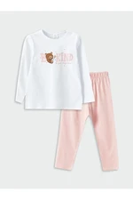 LC Waikiki Crew Neck Printed Baby Girl Pajamas Set