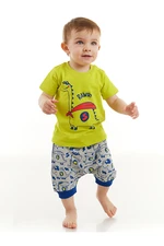 Denokids Super Dino Baby Boy Green T-shirt Gray Pants Summer Suit