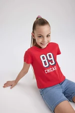 DEFACTO Girl Slim Fit Rib Short Sleeve T-Shirt