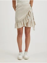 Beige wrap skirt with frills ONLY Olivia - Women