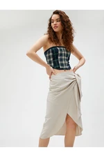 Koton Midi Skirt Viscose with Tie Side Detail