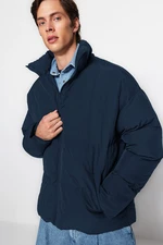 Trendyol Navy Blue Unisex Oversize Fit Stojatý límec Puffer Jacket