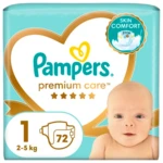 PAMPERS Premium Care Plienky jednorázové 1 (2-5 kg) 72 ks