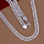 Fine 925 Sterling Silver 10MM Chain Necklace for Man Women Solid Wedding Noble Fashion Jewelry Charms Gifts