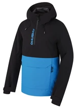 Husky  Nabbi M black/neon blue, S Pánska outdoorová bunda